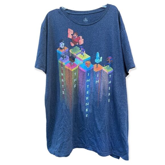 DISNEY WRECK IT RALPH BREAKS THE INTERNET TEE HEATHER BLUE T-SHIRT XL - Picture 2 of 4